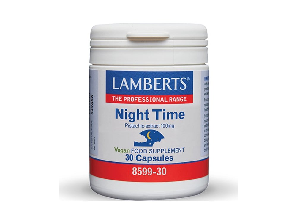 Lamberts Night Time Pistachio Extract 100mg, Συμπλήρωμα Διατροφής για την Βελτίωση του Ύπνου, 30veg.caps
