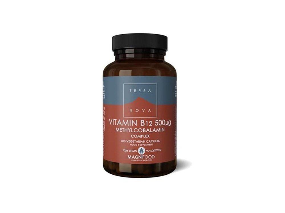 Terranova B12 Complex Methylcobalamin 500mg,  Συμπλήρωμα Διατροφής με Βιταμίνη B12 για τη Φυσιολογική Λειτουργία του Νευρικού Συστήματος 100caps