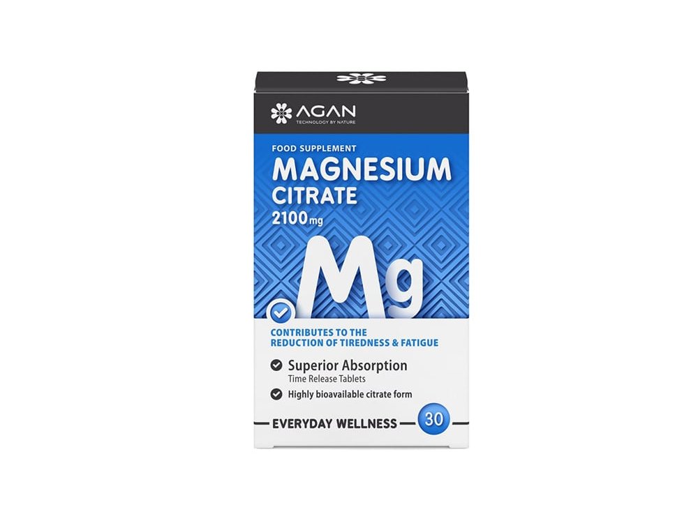 Agan Magnesium Citrate, Κιτρικό Μαγνήσιο 2100mg, 30tabs