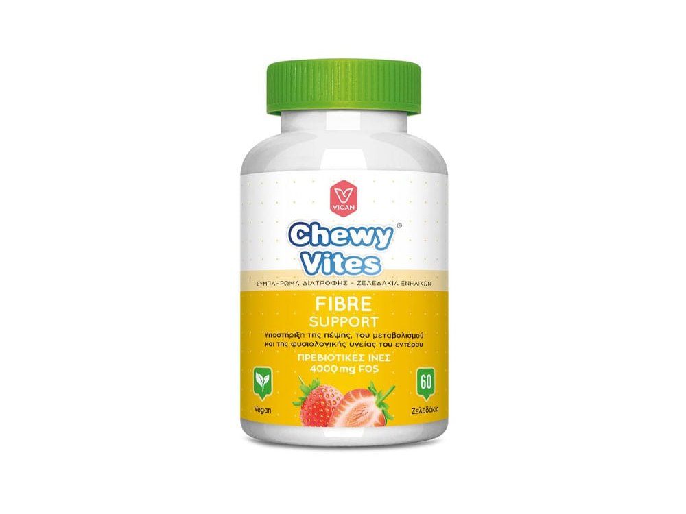 Chewy Vites Adults Fibre Support, Συμπλήρωμα Διατροφής Ενηλίκων Φυτικών Ινών, Ασβεστίου & Χρωμίου, 60 τμχ