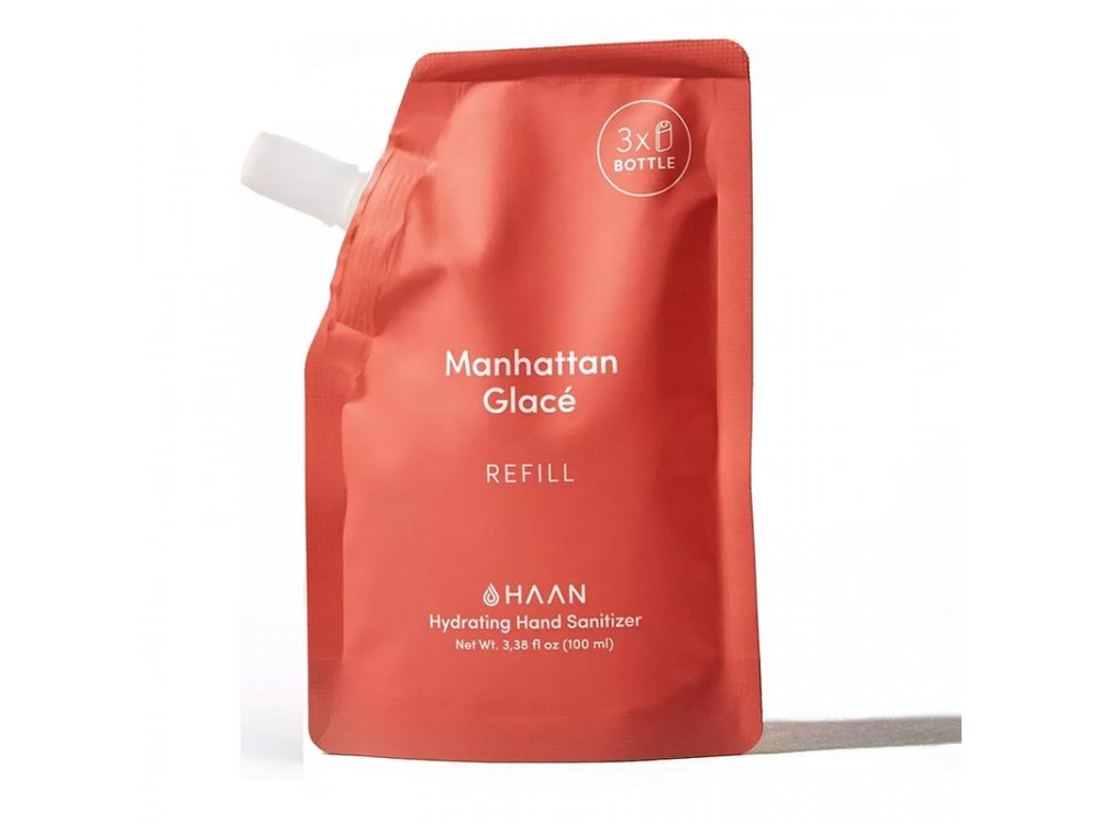 Haan Refill Ηand Sanitizer, Ενυδατικό Απολυμαντικό Χεριών Manhattan Glace, Ανταλλακτικό Αντισηπτικού Χεριών 100ml
