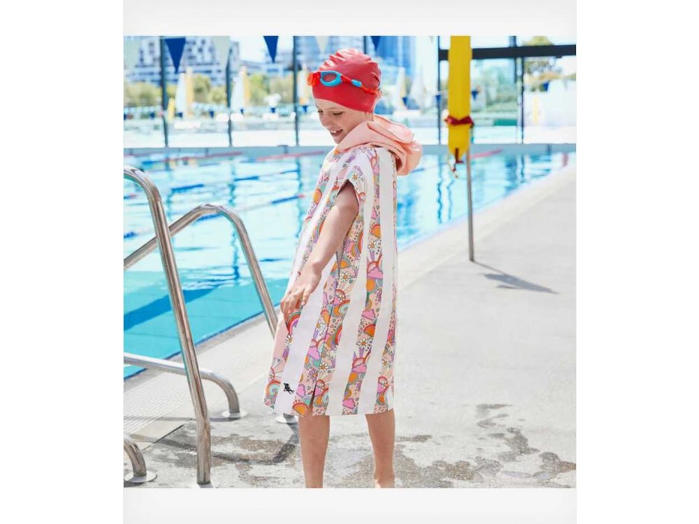 Dock & Bay Παιδικό πόντσο Quickdry Pink Power, Cool Camo Microfiber, για 3-5 ετών