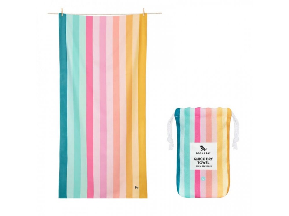 Dock & Bay Πετσέτα θαλάσσης Quickdry, Coastal Candy, Μικροϊνες No.L 160x90εκ.