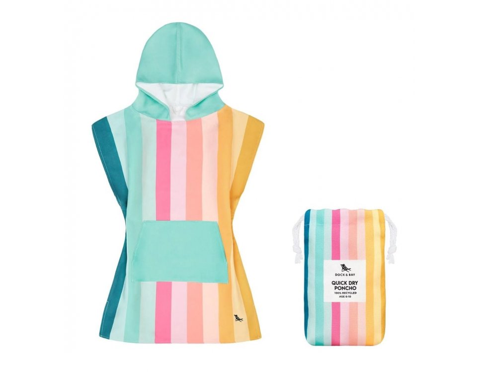 Dock & Bay Παιδικό πόντσο Quickdry Coastal Candy, Microfiber, για 3-5 ετών