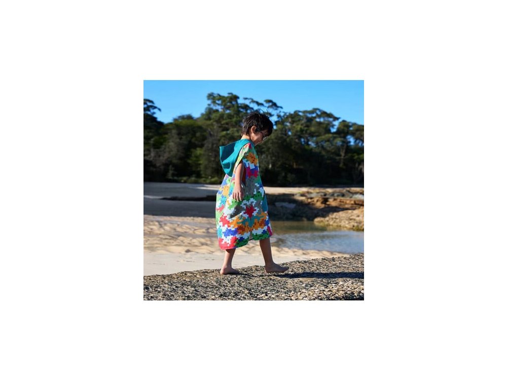 Dock & Bay Παιδικό πόντσο Quickdry Coastal Cubes, Microfiber, για 6-10 ετών