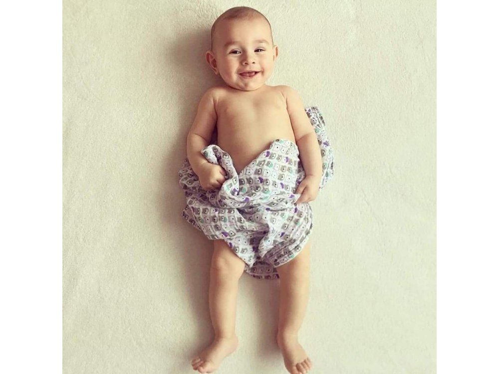 BabyOno Muslin Diapers Super Soft, Σετ 3 απαλές πάνες αγκαλιάς Βαμβακερές, Πετρόλ