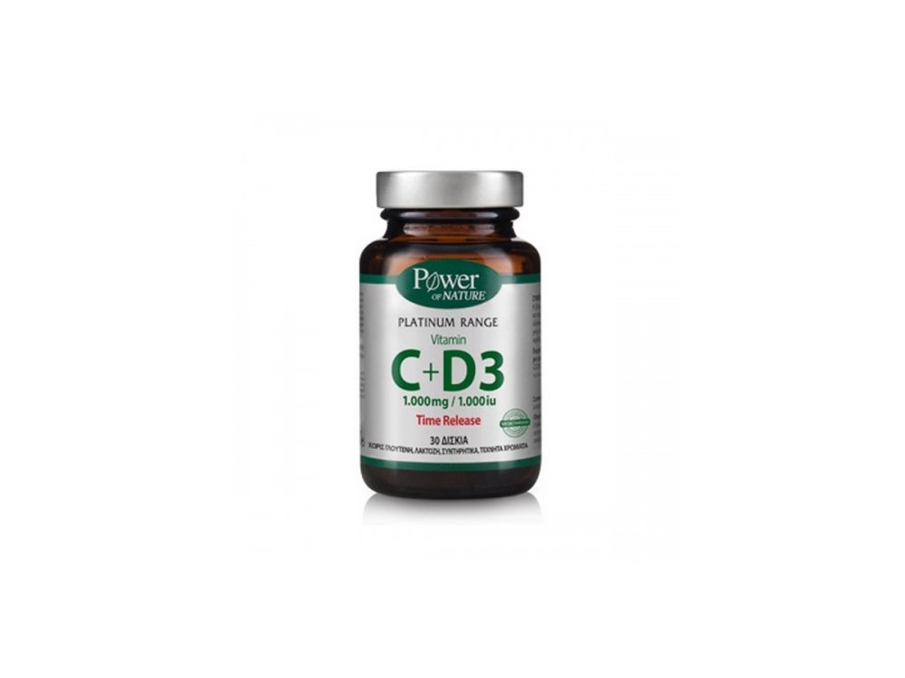 Power Health Platinum Range Vitamin C+D3 1000iu, 30 ταμπλέτες