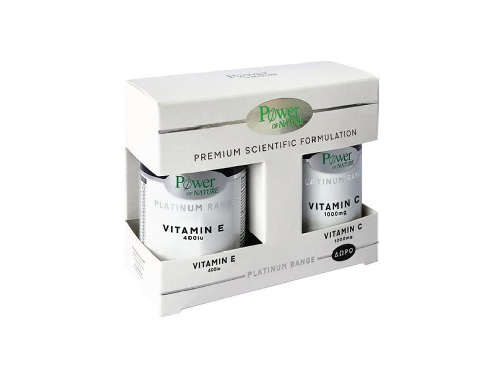 Power Health Set Platinum Range Vitamin Ε 400iu, 30caps & Δώρο Vitamin C 1000mg, 20caps