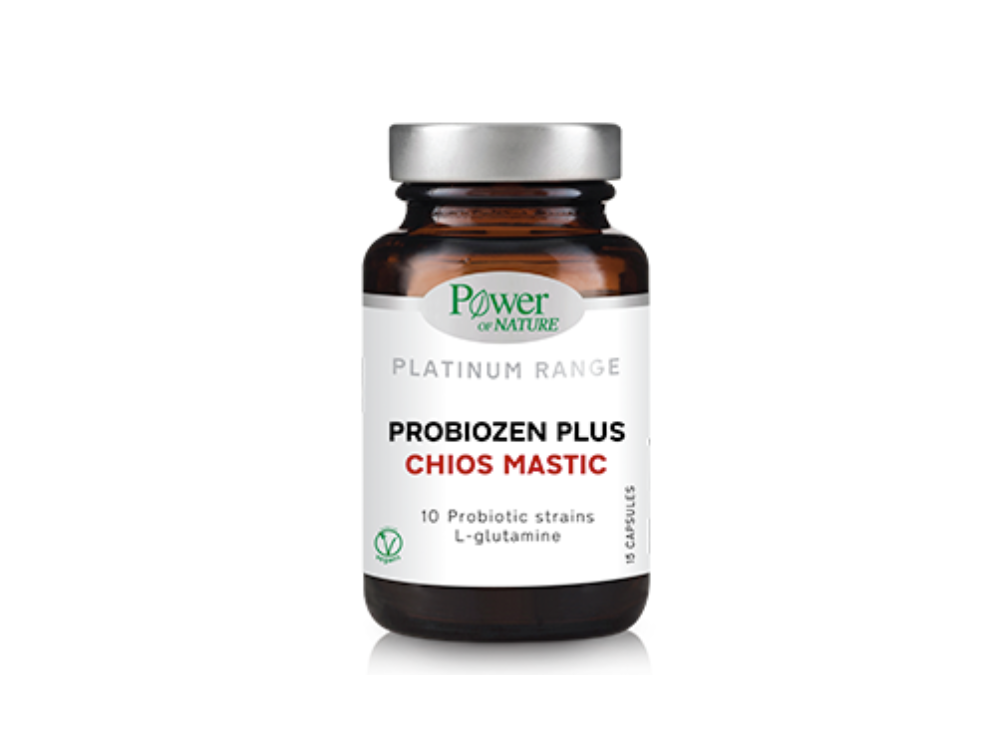 Power of Nature Platinum Range Probiozen Plus Chios Mastic, Συμπλήρωμα διατροφής για την καλή υγεία του εντέρου, 15caps