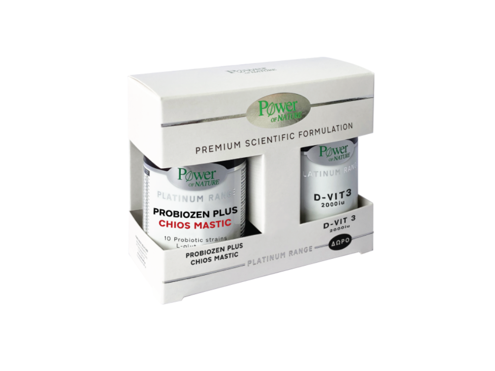 Power Health Promo Platinum Range Scientific Platinum Probiozen Plus Chios Mastic, 15caps & Δωρο Vitamin D-3 2000iu, 20tabs, 1σετ