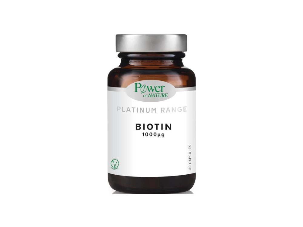 Power of Nature Platinum Range Biotin, Συμπλήρωμα Διατροφής με Βιοτίνη 1000μg, 30caps