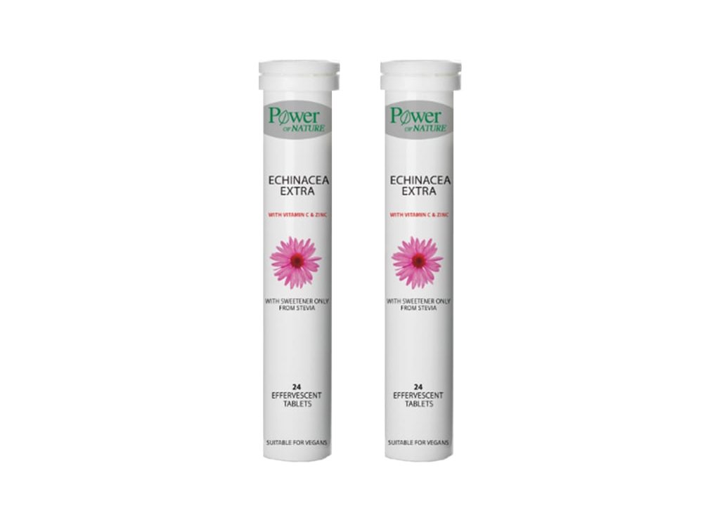 Power of Nature Promo Echinacea Extra 100mg with Vitamic C & Zinc, 2x20eff.tabs, 1σετ