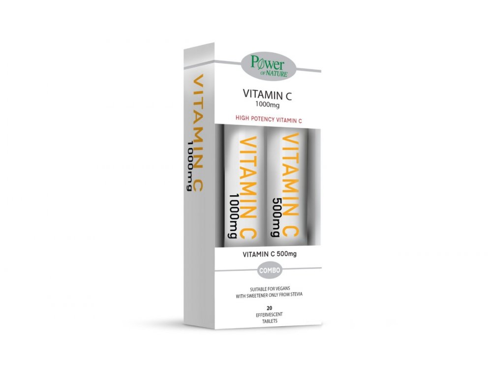 Power Health Vitamin C 1000mg με Γλυκαντικό από Στέβια 20eff.tabs + Δώρο Vitamin C 500mg 20eff.tabs