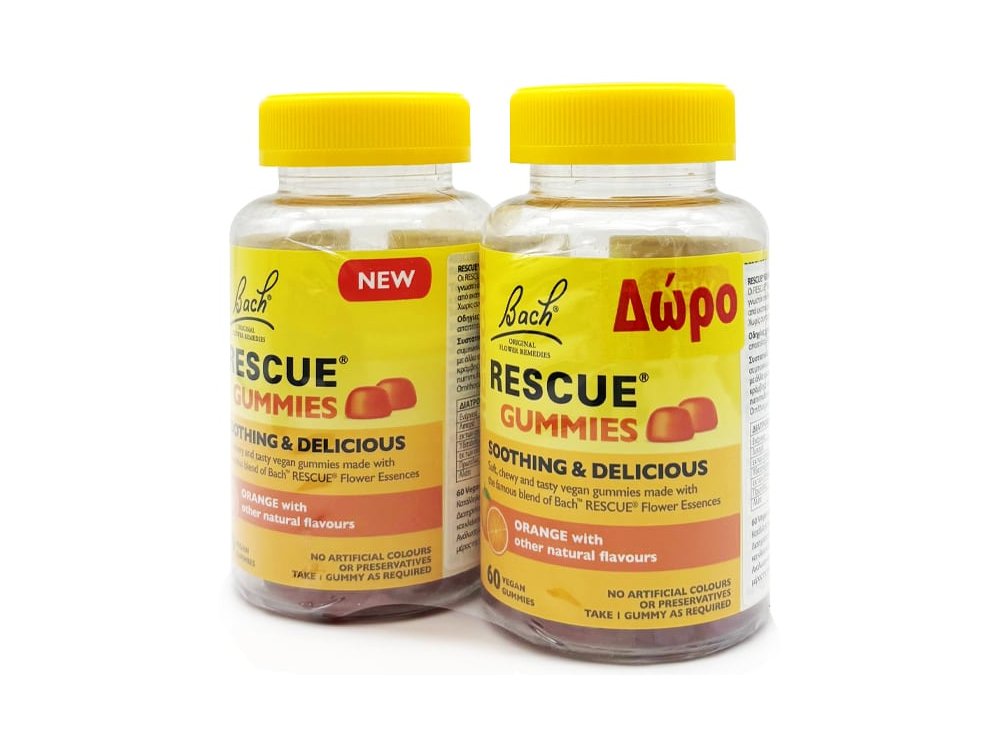 Power Health Promo (1+1 Δώρο) Bach Rescue Gummies με Γεύση Πορτοκάλι, 2x60veg.gummies