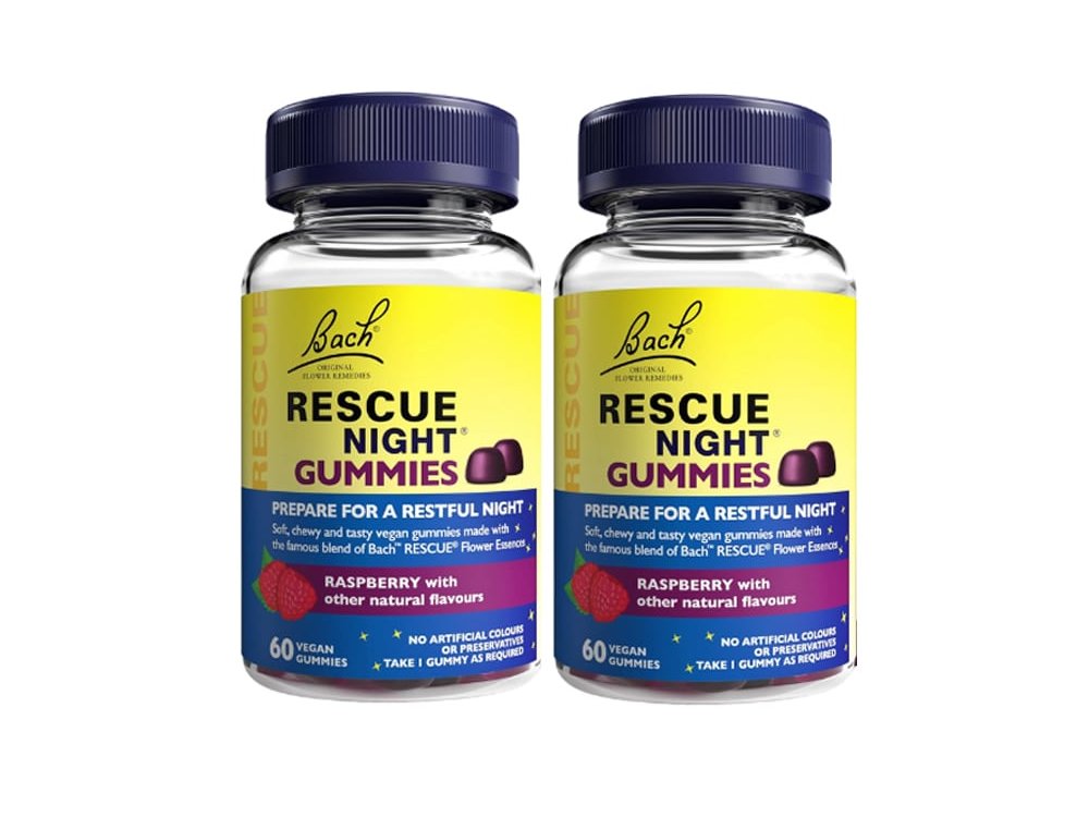Power Health Promo (1+1 Δώρο) Bach Rescue Night Gummies με Γεύση Raspberry, 2x60veg.gummies