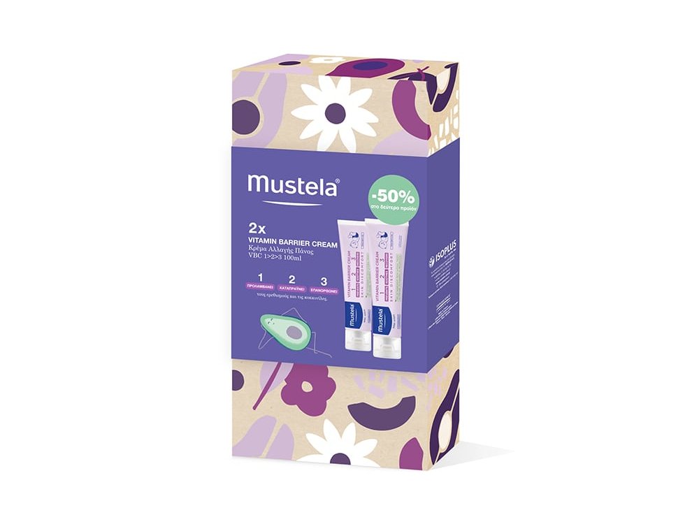 Mustela Vitamin Barrier Cream 1-2-3 Κρέμα για την Αλλαγή Πάνας Promo Pack (-50% Στο Δεύτερο προιόν), 2x100ml