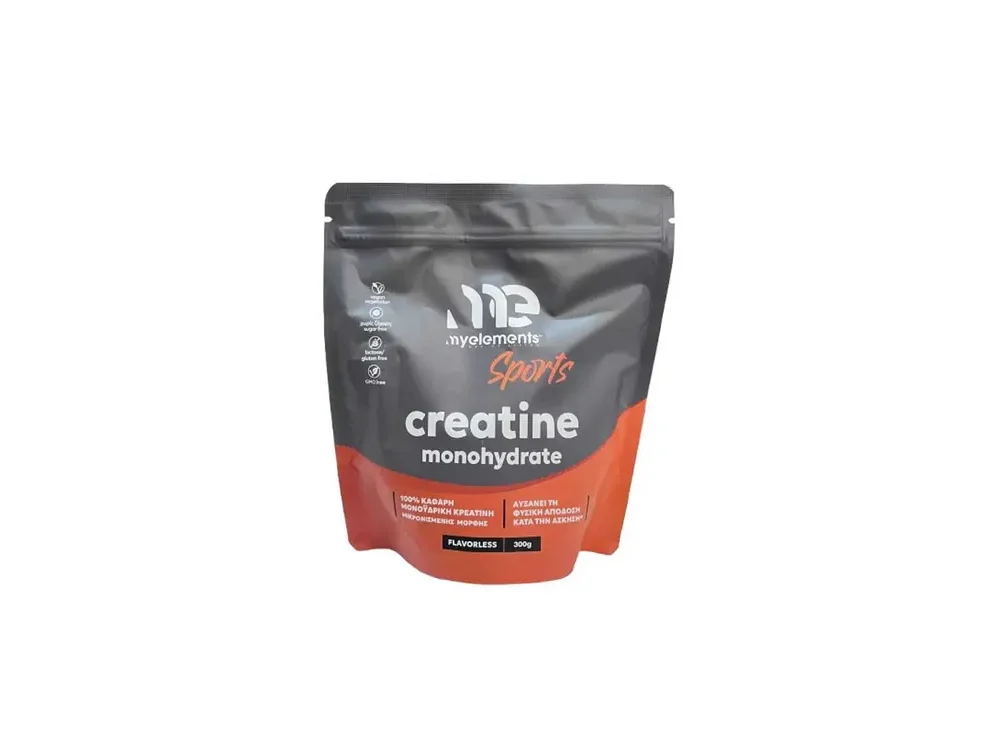MyElements Creatine Monohydrate Μονοϋδρική Κρεατίνη για Αύξηση της Μυϊκής Μάζας με Ουδέτερη Γεύση, Σκόνη σε Φακελάκι,300gr