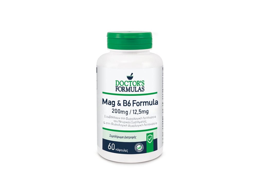 Doctor's Formulas Mag & B6 Formula, Συμπλήρωμα για Φυσιολογική Λειτουργία του Νευρικού Συστήματος 60caps