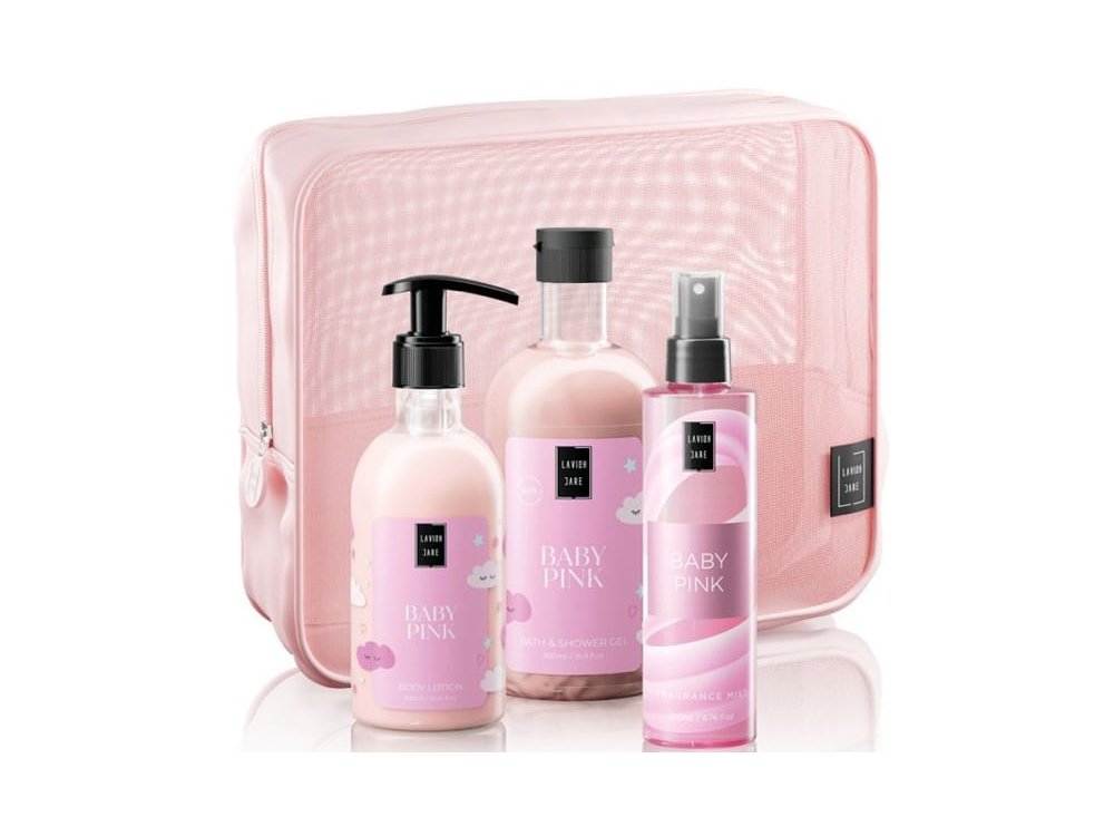 Lavish Care Baby Pink Body Care Bag Gift Set Περιποίησης Σώματος με Baby Pink Shower Gel Αφρόλουτρο, 500ml, Body Lotion Κρέμα Σώματος, 300ml, Baby Pink Mist, 200ml & Δώρο Νεσεσέρ, 1σετ