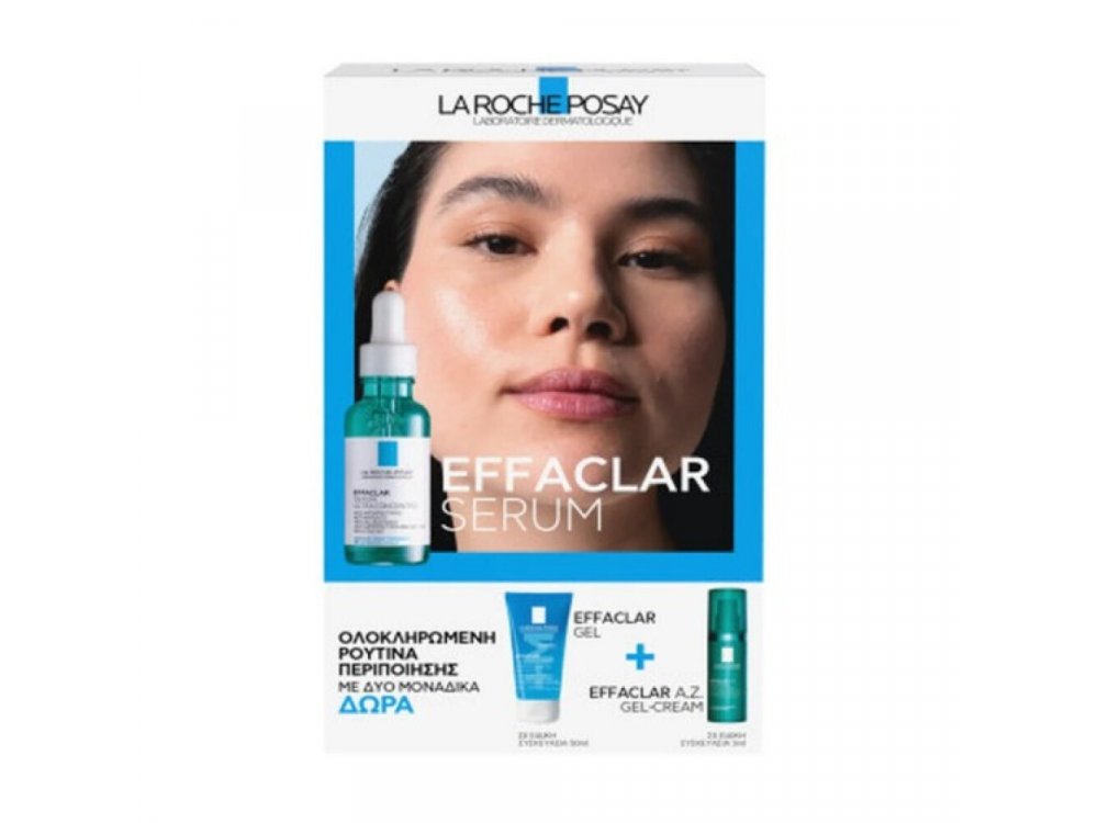 La Roche Posay Promo Effaclar Serum Ορός κατά των Eπίμονων Aτελειών, 30ml, Δώρο Effaclar Gel, 50ml & Effaclar A.Z Gel-Cream, 3ml, 1σετ