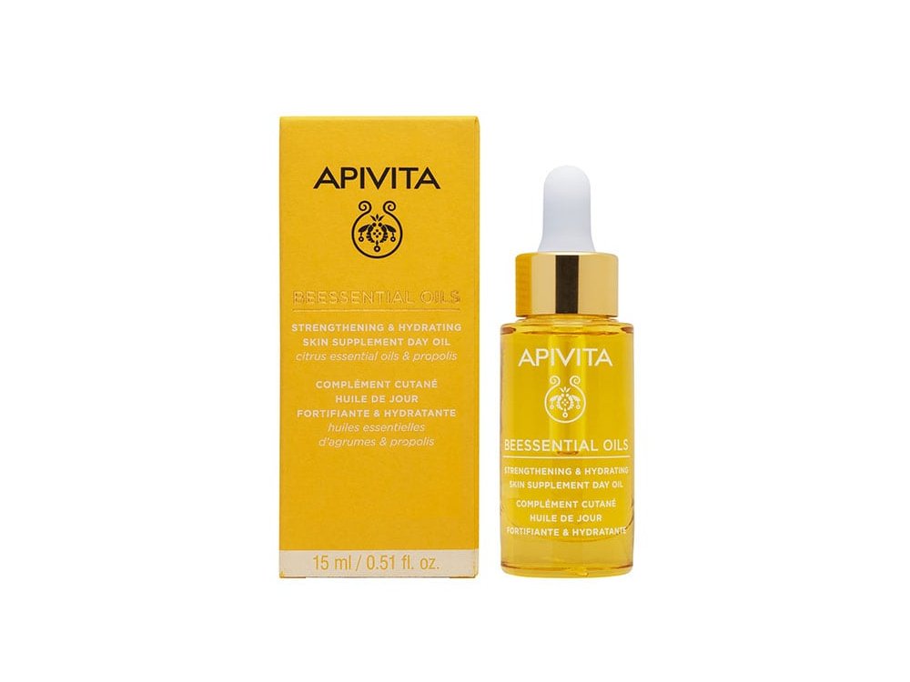 Apivita Beessential Oils, Έλαιο Προσώπου Ημέρας, Συμπλήρωμα Ενδυνάμωσης & Ενυδάτωσης της Επιδερμίδας, 15ml