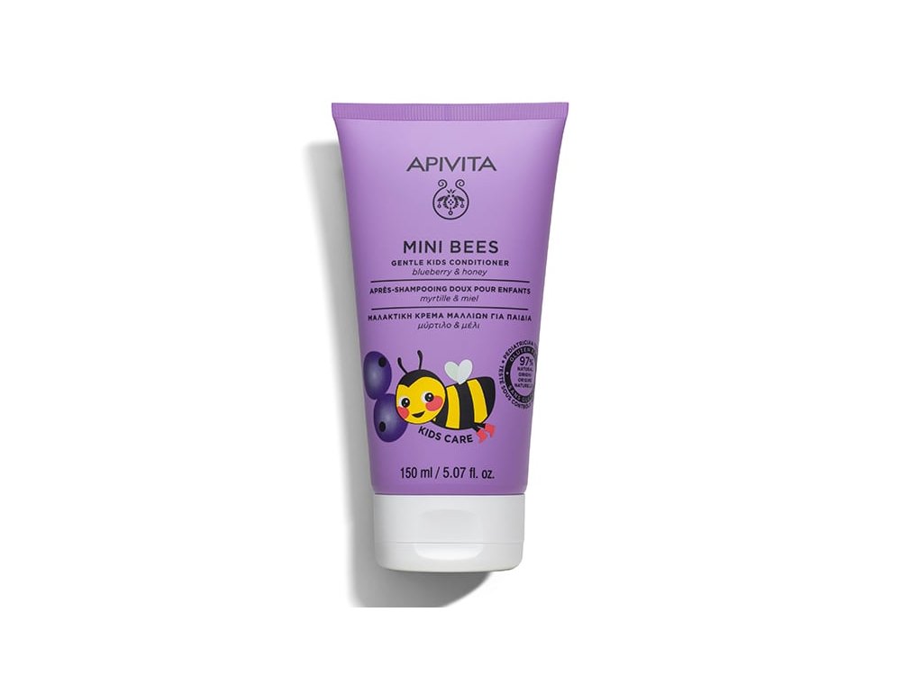 Apivita Mini Bees, Μαλακτική Κρέμα Μαλλιών για Παιδιά με Μύρτιλο & Μέλι, 150ml