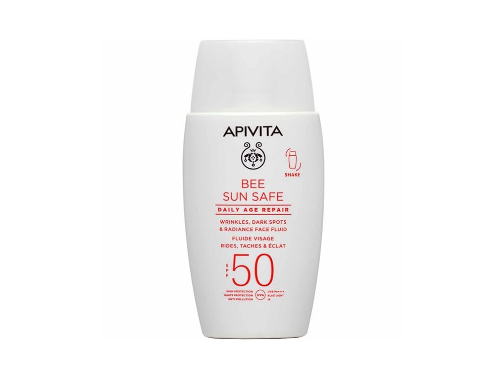 Apivita Bee Sun Safe Daily Age Repair Dry Touch Λεπτόρευστη Κρέμα Προσώπου κατά των Πανάδων & Ρυτίδων SPF50, 50ml