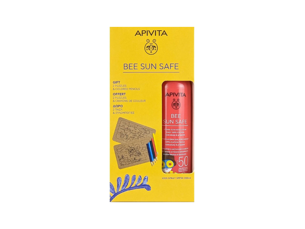 Apivita Promo Bee Sun Safe με Ενυδατική Αντηλιακή Λοσιόν για Παιδιά SPF50, 200ml & Δώρο 2 Puzzle & Ξυλομπογιές, 1σετ