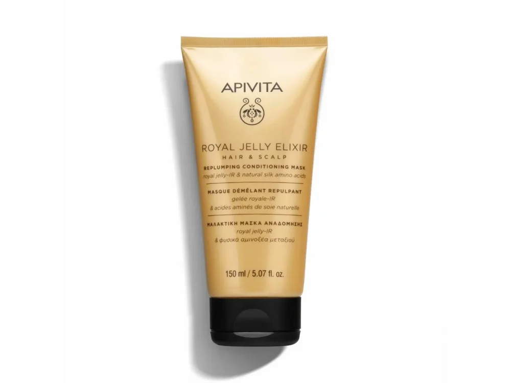Apivita Royal Jelly Elixir Hair & Scalp Replumping Conditioning Mask, Μαλακτική Μάσκα Αναδόμησης για τα Μαλλιά, 150ml