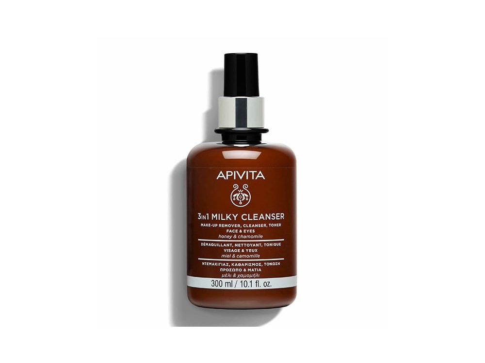 Apivita 3in1 Milky Cleanser, Γαλάκτωμα Καθαρισμού 3 σε 1 με Χαμομήλι & Μέλι για Πρόσωπο & Μάτια, 300ml