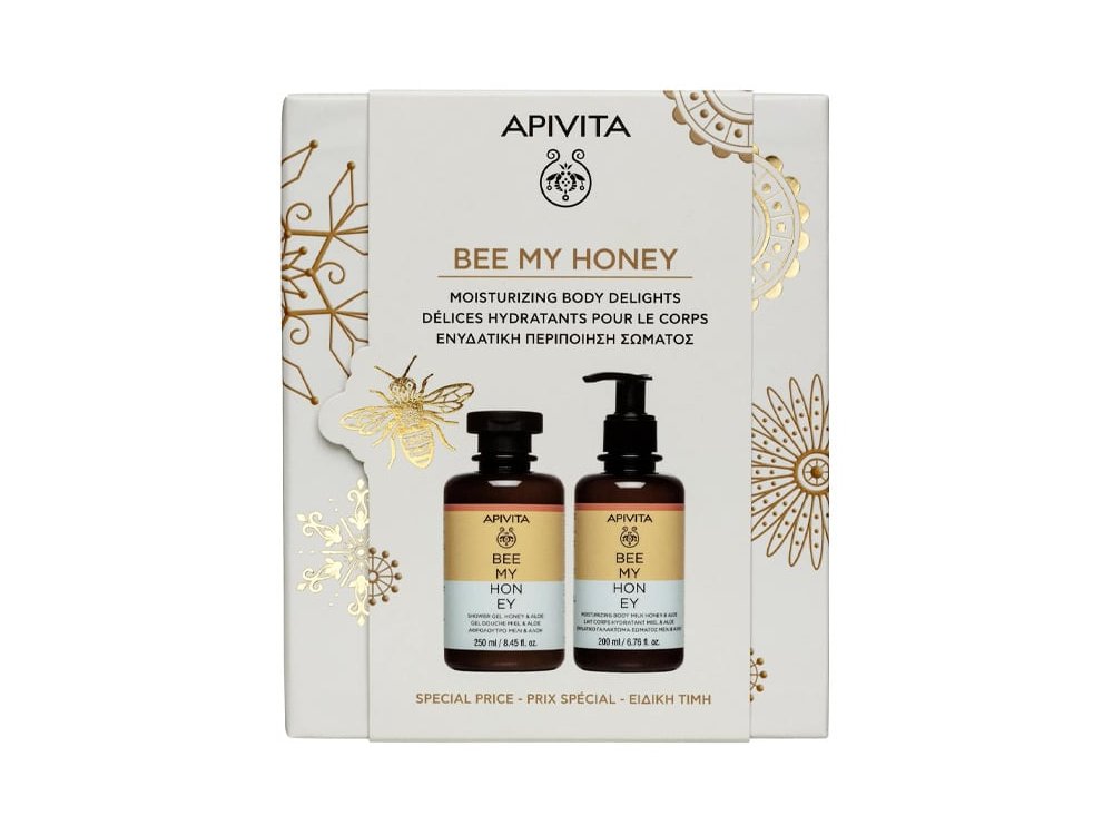 Apivita Promo Bee My Honey Ενυδατική Περιποίηση Σώματος με Αφρόλουτρο, 250ml & Ενυδατικό Γαλάκτωμα, 200ml, 1σετ