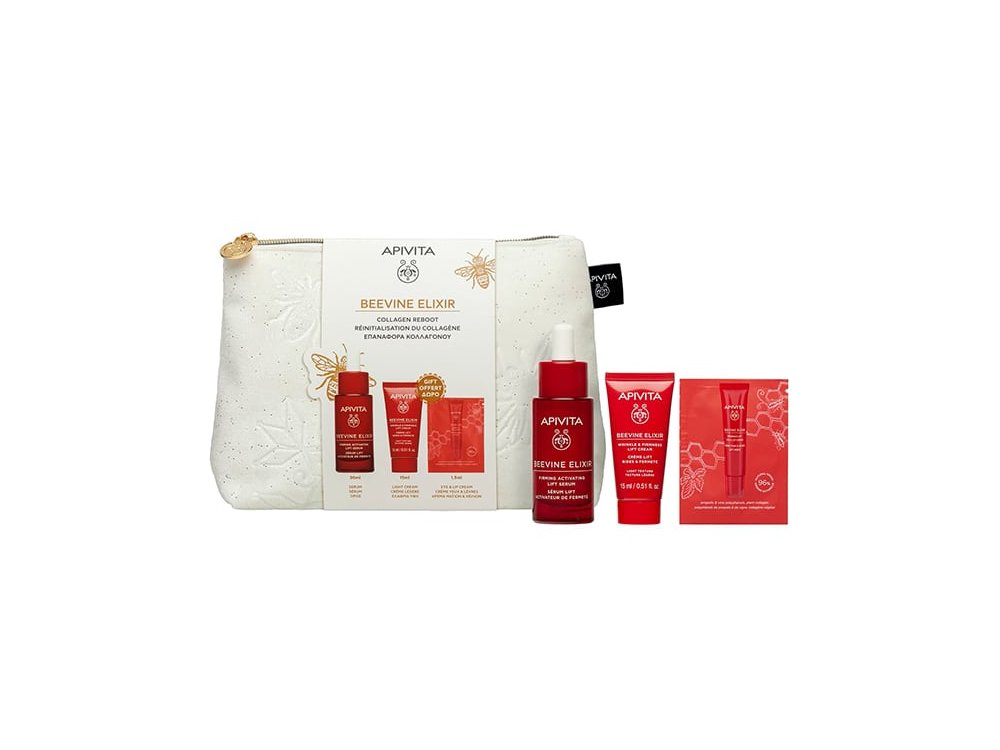 Apivita Promo Beevine Elixir Routine Ορός Ενεργοποίησης Σύσφιξης & Lifting, 30ml, Αντιρυτιδική Κρέμα για Σύσφιξη & Lifting Ελαφριάς Υφής, 15ml & Δώρο Αντιρυτιδική Κρέμα Ματιών & Χειλιών, 1,5ml, 1σετ