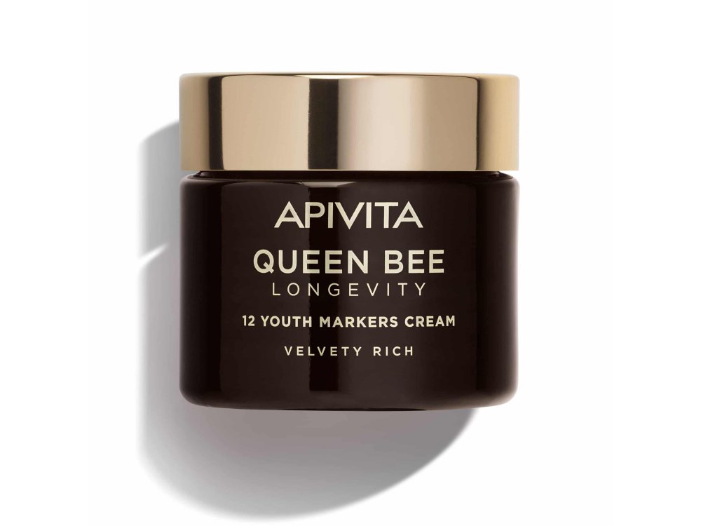 Apivita Queen Bee Longevity Rich Day Cream Πλούσια Βελούδινη Κρέμα Για Δράση Σε 12 Δείκτες Νεότητας, 50ml