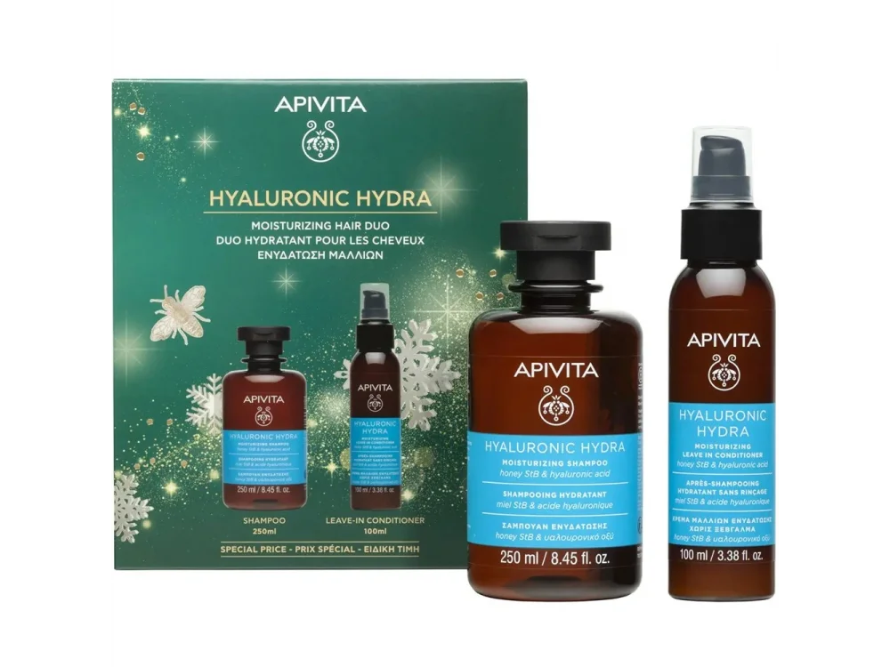 Apivita Promo Hyaluronic Hydra Σαμπουάν Ενυδάτωσης, 250ml & Κρέμα Μαλλιών Χωρίς Ξέβγαλμα, 100ml