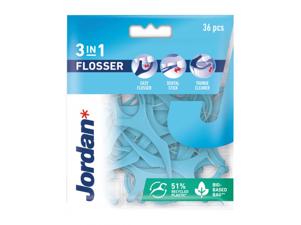 Jordan 3 in 1 Flosser - Οδοντικό Νήμα, 36 τεμάχια