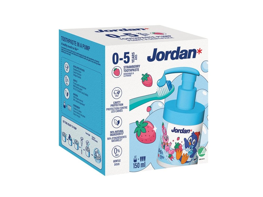 Jordan Kids 0-5 Toothpaste Pump - Παιδική Οδοντόκρεμα Σε Αντλία 0-5 Ετών, 150ml