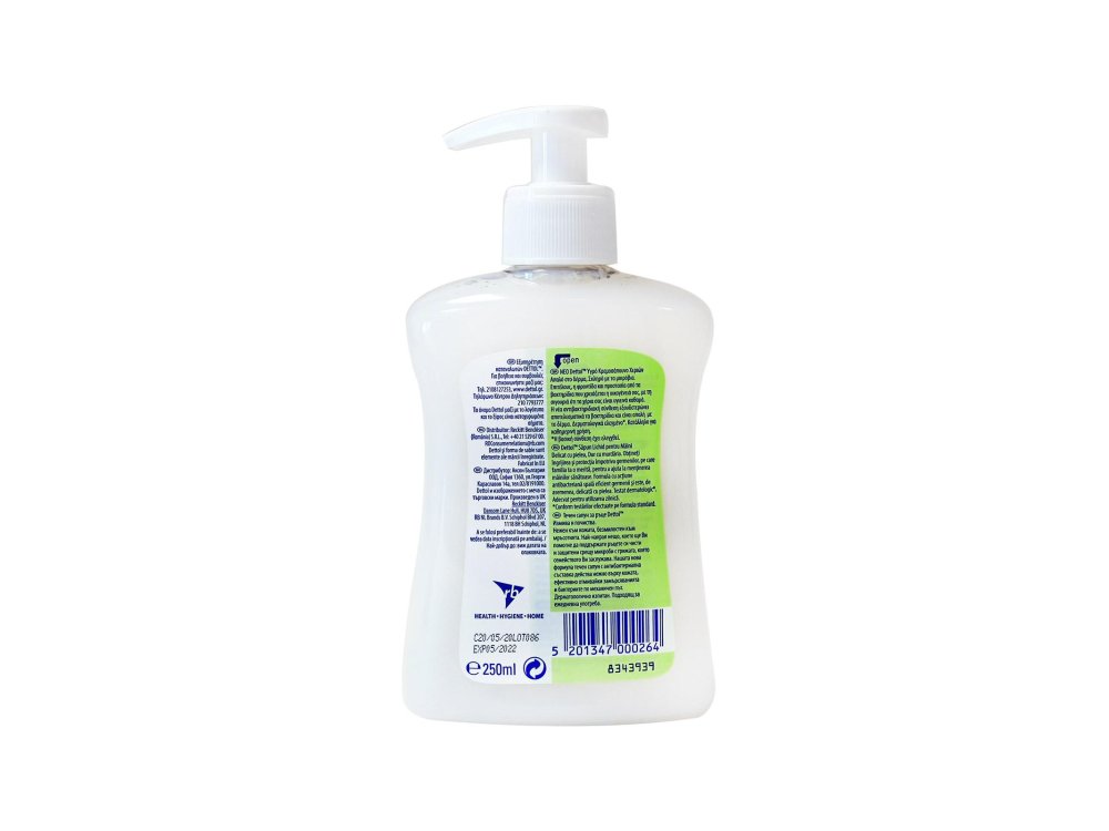 Dettol Soft on Skin Hard on Dirt, Αντιβακτηριδιακό Υγρό Κρεμοσάπουνο με Αντλία Αλόη (Ενυδατικό), 250ml