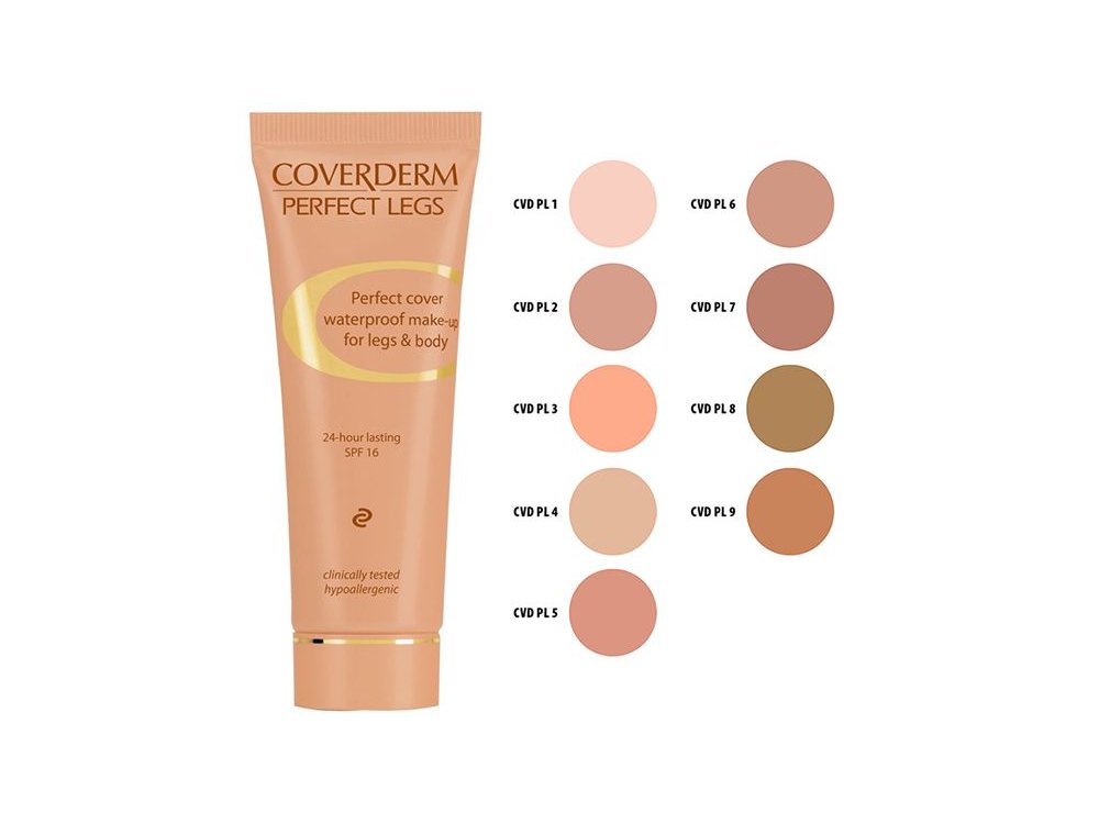 Coverderm Perfect Legs, Αδιάβροχο Make Up Σώματος SPF16 Νο.8, 50ml