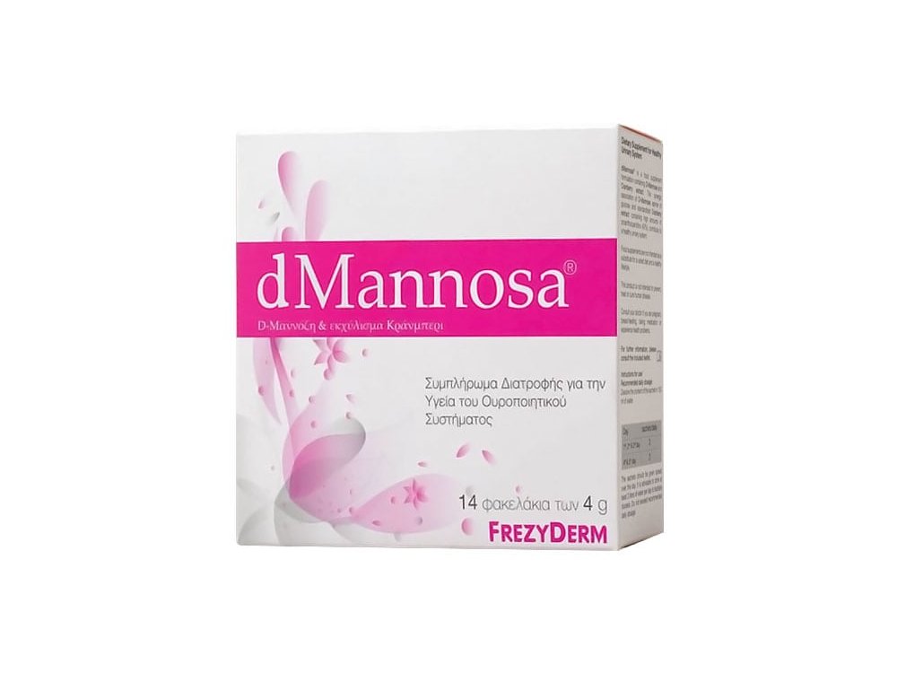 Frezyderm dMannosa & Cranberry Extract D-Μαννόζη & Εκχύλισμα Κράνμπερι Συμπλήρωμα Διατροφής για την Υγεία του Ουροποιητικού Συστήματος, 14x4gr