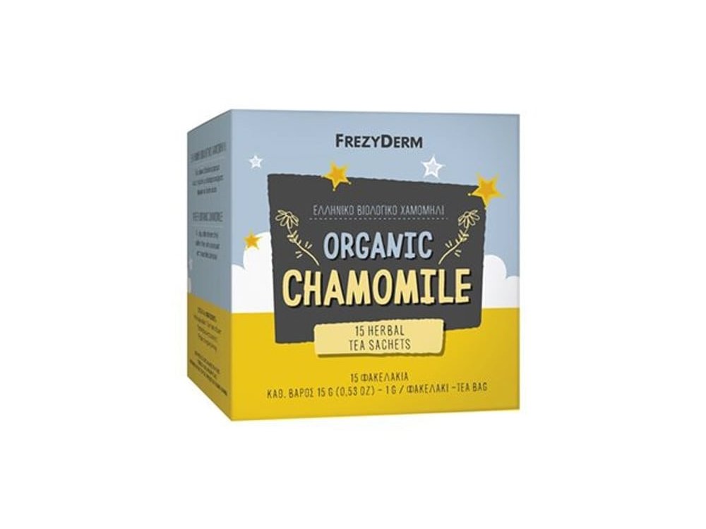 Frezyderm Organic Chamomile Tea Ρόφημα από Ελληνικό Βιολογικό Χαμομήλι σε Φακελάκια, 15x1, gr