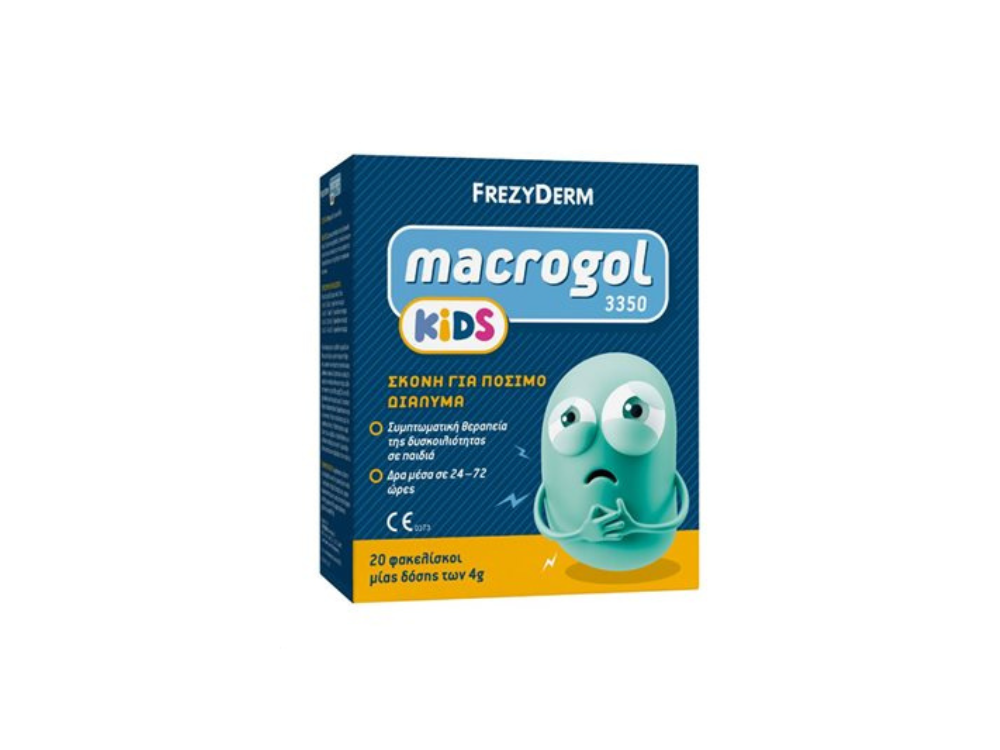 Frezyderm Macrogol Kids (3350) Σκόνη για Συμπτωματική Θεραπεία Δυσκοιλιότητας σε Παιδιά, 20x4gr