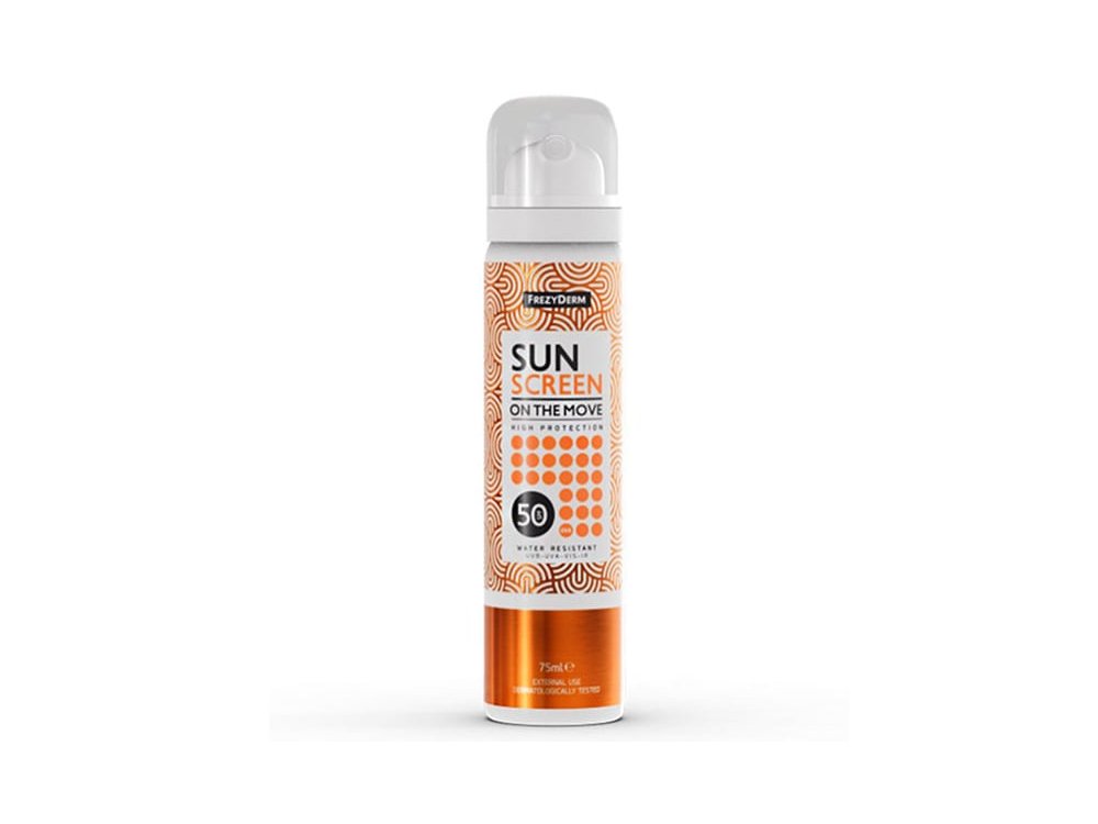 Frezyderm Sun Screen On The Move SPF50, Αντηλιακό Σπρέι Προσώπου, 75ml