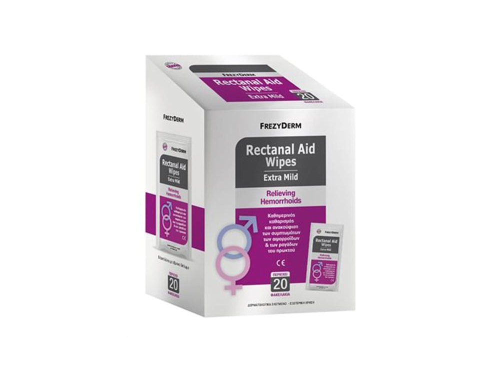 Frezyderm Rectanal Aid Wipes Καθαρισμός & Ανακούφιση των Συμπτωμάτων των Αιμορροϊδων, 20τεμ