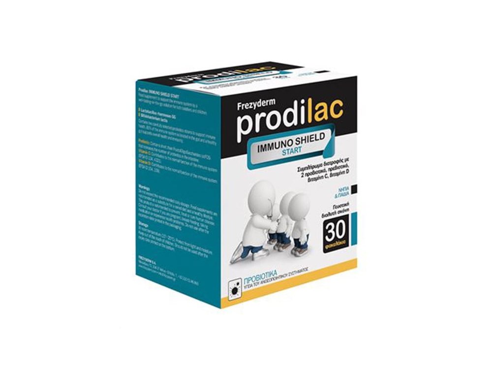 Frezyderm Prodilac Immuno Shield Start, Συμπλήρωμα Διατροφής για την Ενίσχυση του Ανοσοποιητικού Συστήματος για Νήπια & Παιδιά, 30sachets
