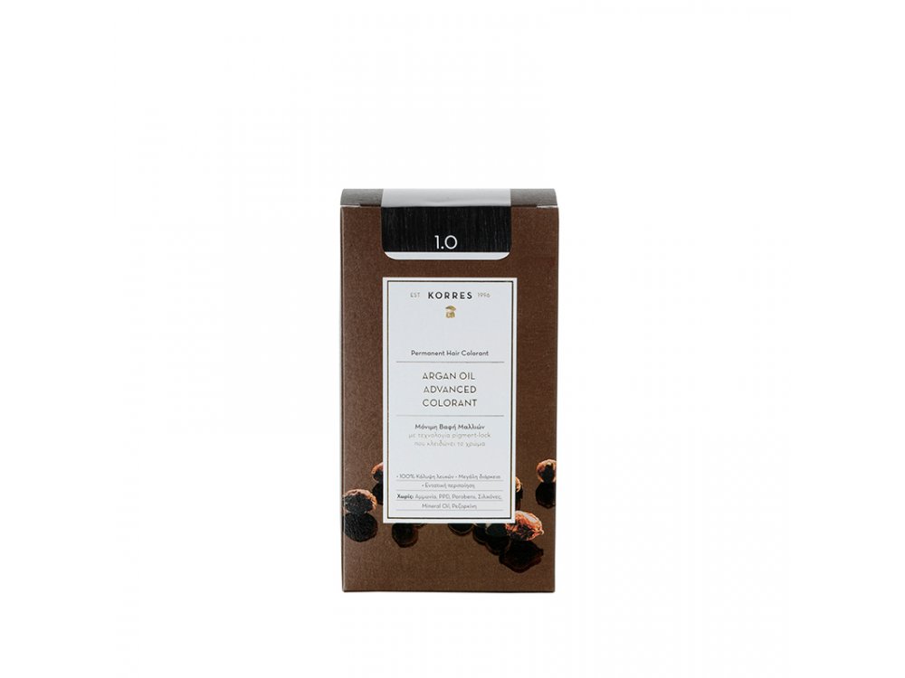 Korres Argan Oil Advanced Colorant,1.0 Μαύρο Φυσικό,  50ml