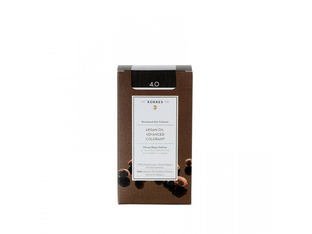 Korres Argan Oil Advanced Colorant, 4.0 Καστανό Φυσικό, 50ml