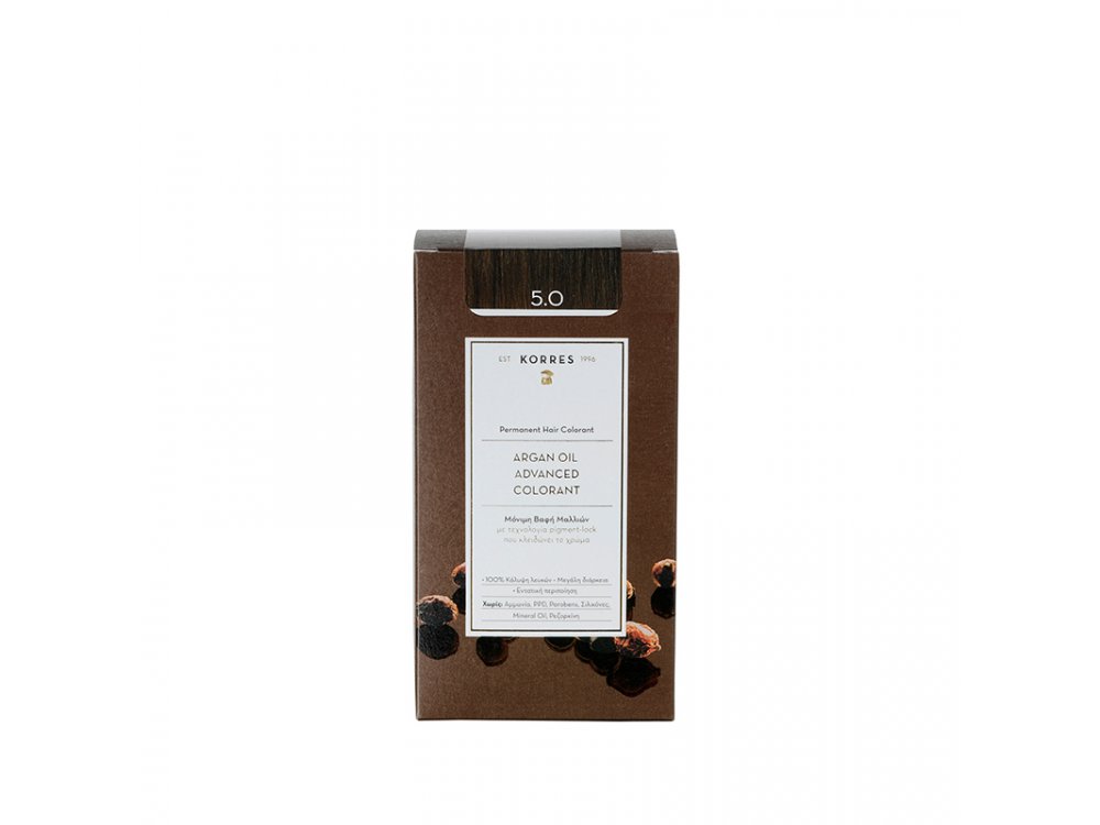 Korres Argan Oil Advanced Colorant, 5.0 Καστανό Ανοιχτό Φυσικό, 50ml