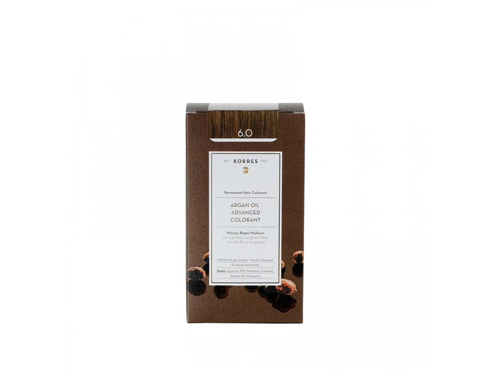 Korres Argan Oil Advanced Colorant, 6.0 Ξανθό Σκούρο Φυσικό, 50ml