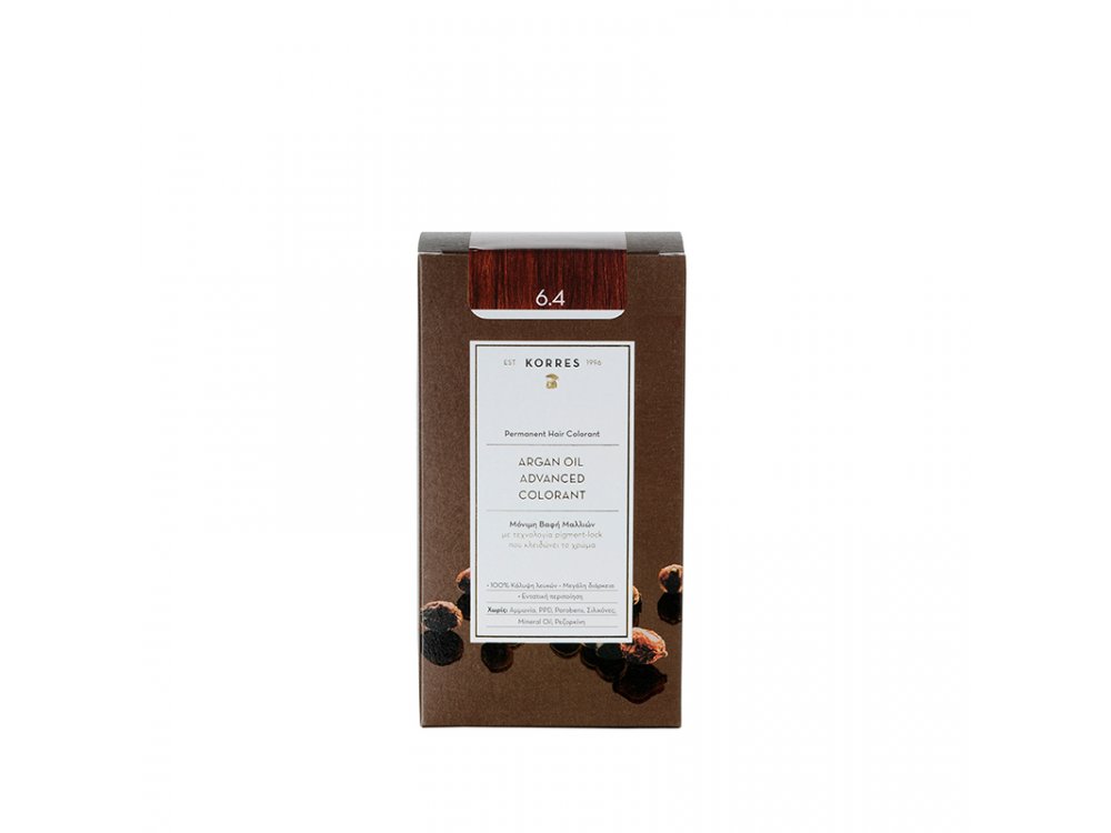 Korres Argan Oil Advanced Colorant, 6.4 Ξανθό Σκούρο Χάλκινο,50ml