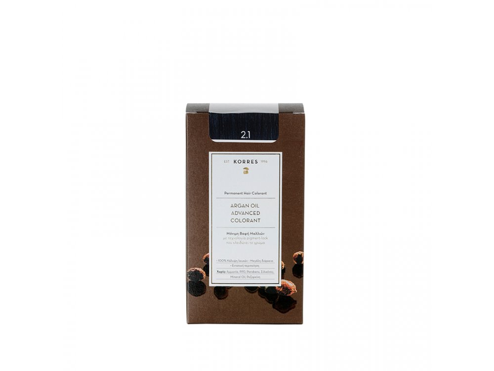 Korres Argan Oil Advanced Colorant, 2.1 Μαύρο Μπλέ, 50ml